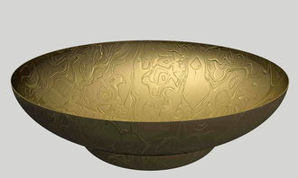 菜,碗,金属,黄金,蚀刻